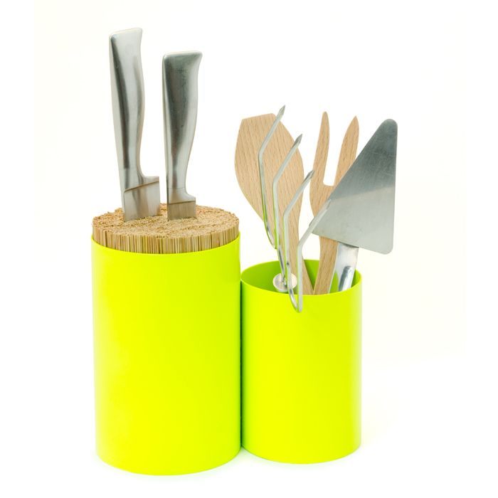 Kitchen Knife & Utensil Holder - Lime Green